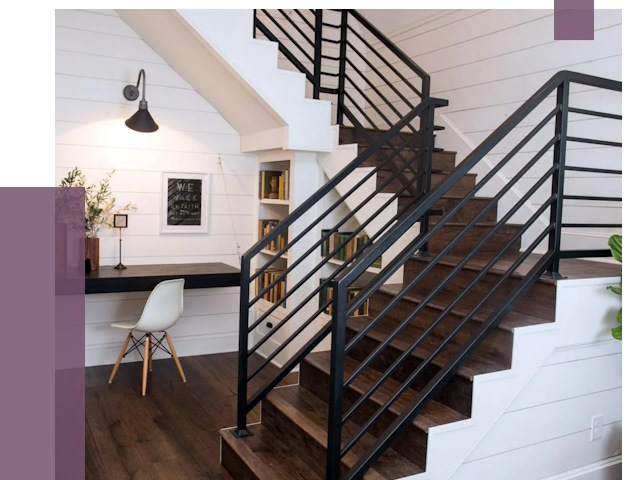 Перила для лестницы в доме в Кашире от 7550 руб. — ПРОЛЁТ-Кшр