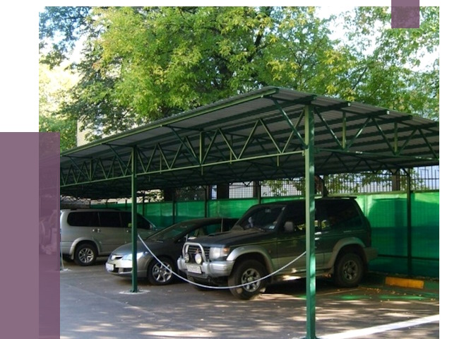 Навесы для парковки в Кашире от 81750 руб. заказать | ПРОЛЁТ-Кшр
