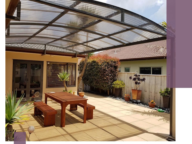 Навесы во двор под ключ в Кашире — изготовление и монтаж