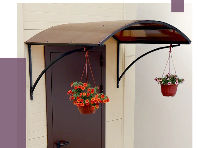 Козырьки над входом в Кашире от 15100 руб.  | ПРОЛЁТ-Кшр