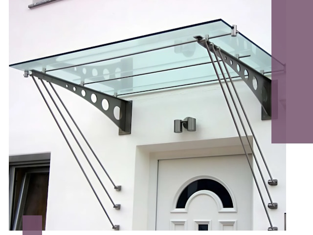 Козырьки над входом под ключ в Кашире — изготовление и монтаж