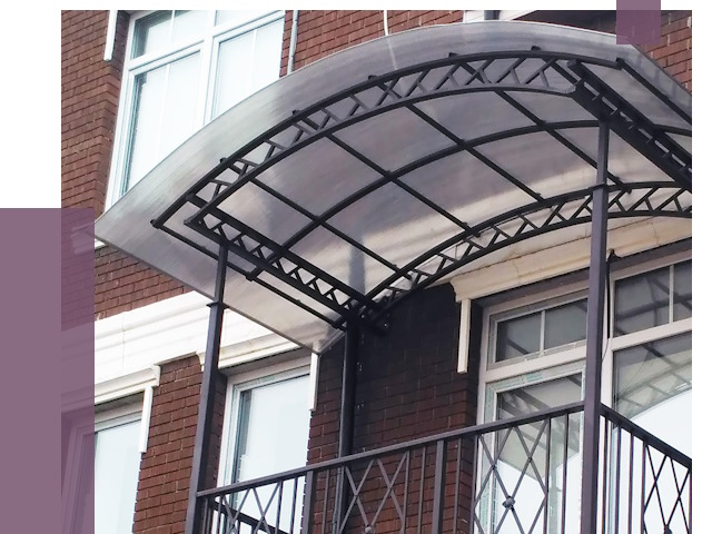 Козырьки над балконом в Кашире от 8800 руб. | ПРОЛЁТ-Кшр