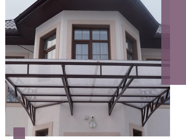 Козырьки из поликарбоната под ключ в Кашире