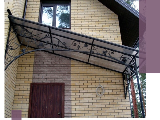 Односкатные козырьки из металла под ключ в Кашире