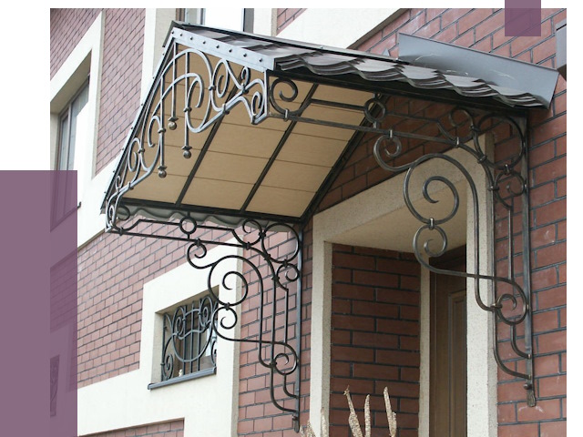 Двускатные козырьки в Кашире под ключ от 13018 руб.