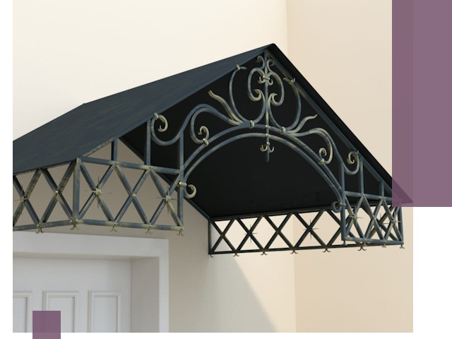 Двускатные металлические козырьки под ключ в Кашире