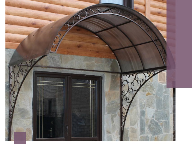 Арочные козырьки под ключ в Кашире: изготовление и монтаж